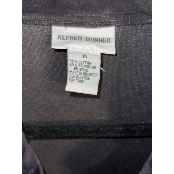 Alfred Dunner Black Floral Embroidered Zip-Up Jacket Womens Size 16 Cotton/Polye - Picture 6 of 7